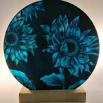 Delphine, Lumverre -Tournesol turquoise, diam 26.5 cm